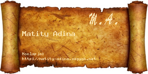 Matity Adina névjegykártya